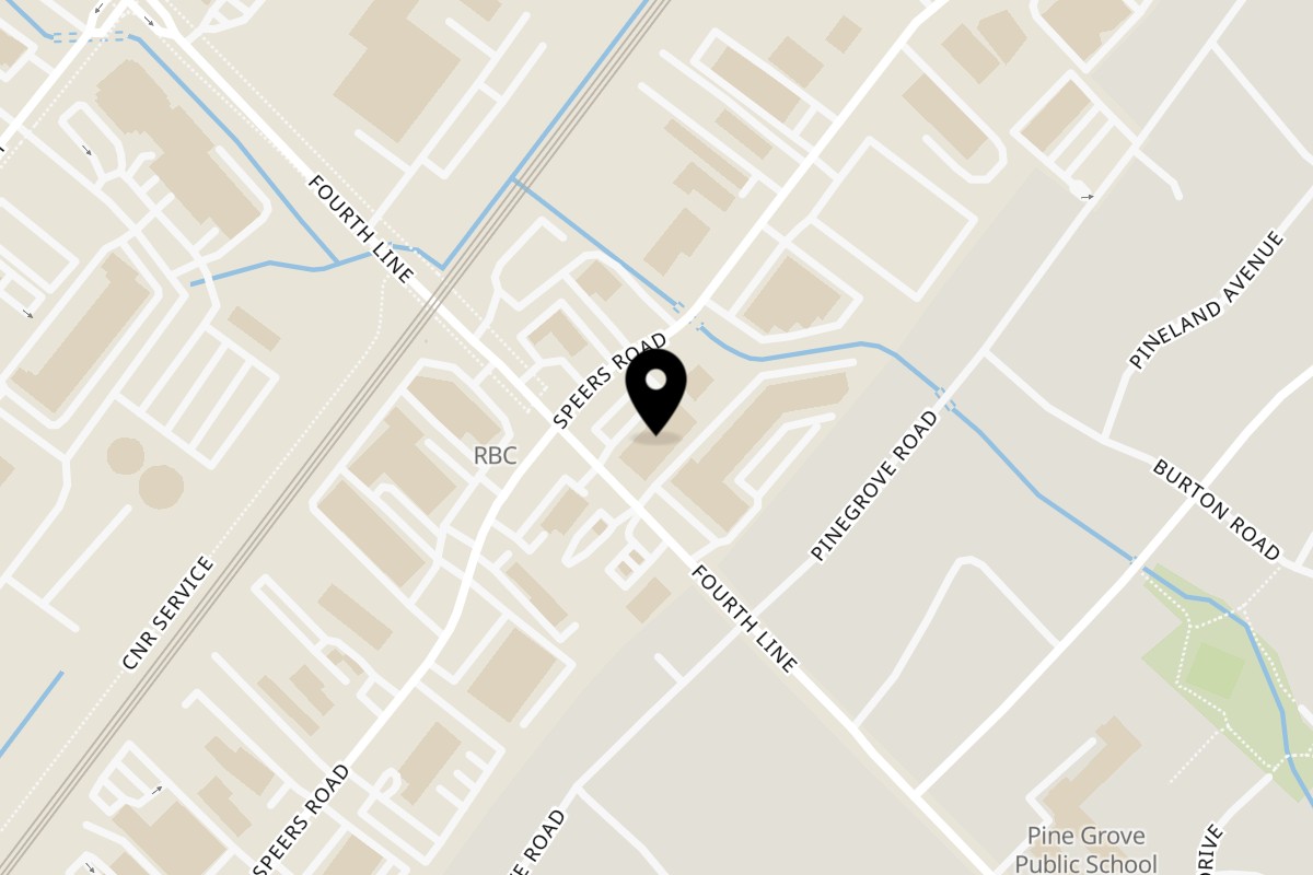 Map showing the location of Goli's Persian Bistro on 649 Fourth Line in Oakville